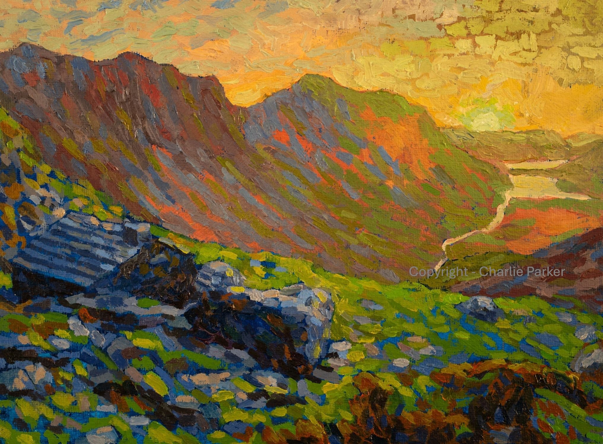 45. Warnscale Bothy and Buttermere II. 2022, Oils. Dimensions - 23cm x 30cm. For Sale.