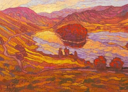 63. Haweswater. 2025, Oils. Dimensions - 23cm x 30cm. For Sale.
This iconic view of Haweswater. Here I was able to complete a few sketches, whilst sat on the Old Corpse Road. This was the last valley that I ended up exploring. But one of the best. Of