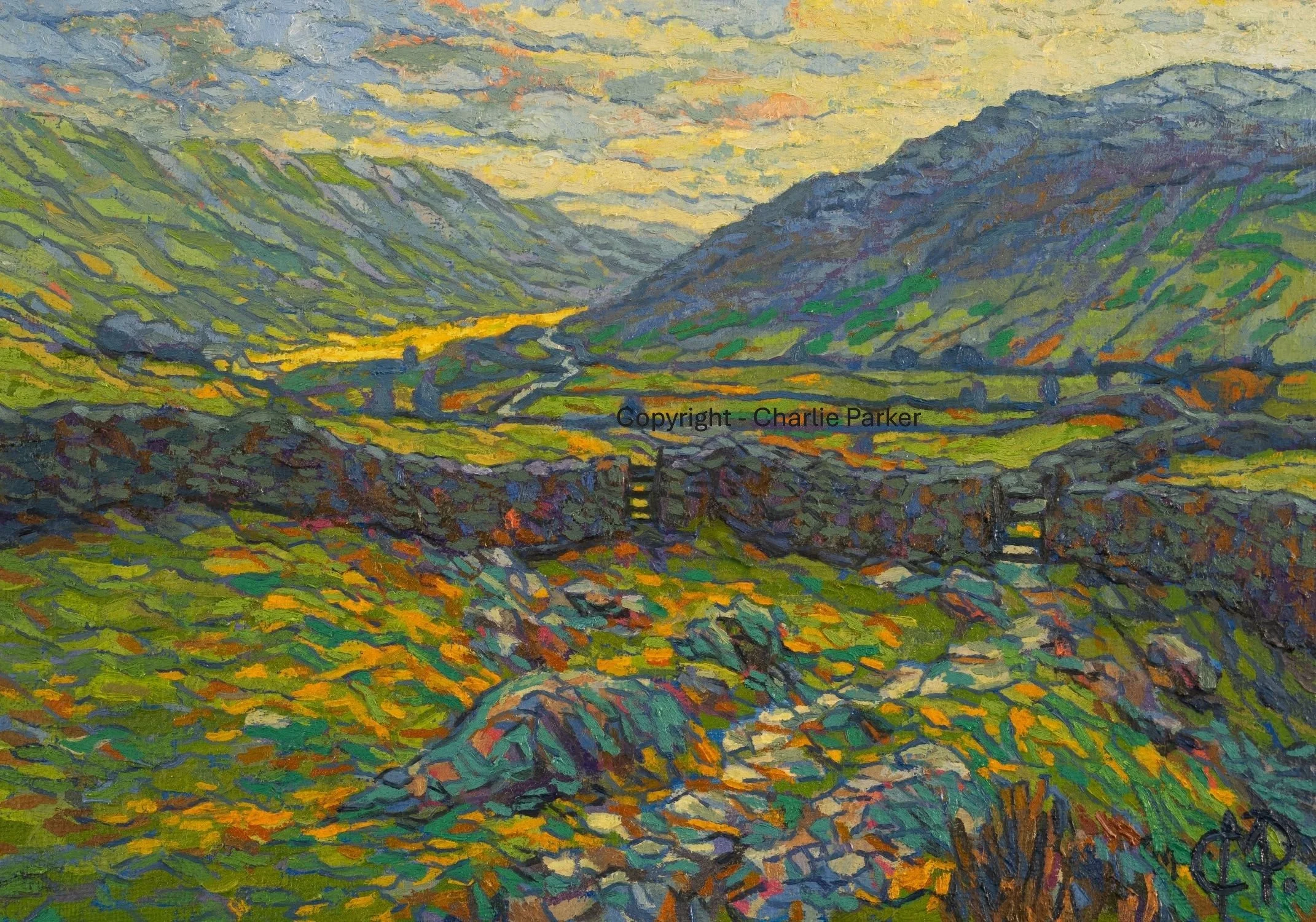 44. Langdale Valley, 2024, Oils. Dimensions - 23cm x 30cm. For Sale.