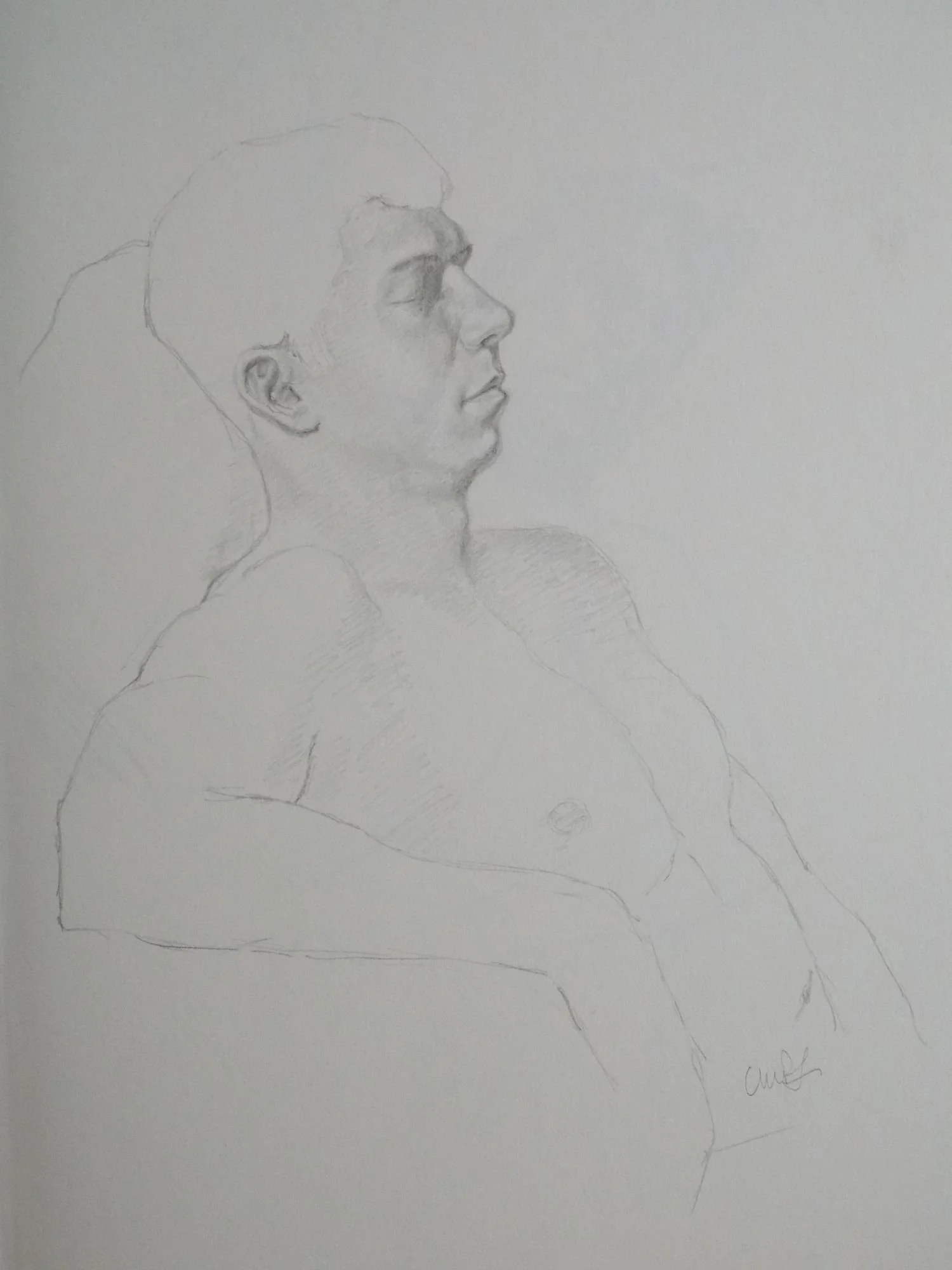 471. Life Study I. 2018. Pencil. Dimensions - 43cm x 30cm. For Sale.