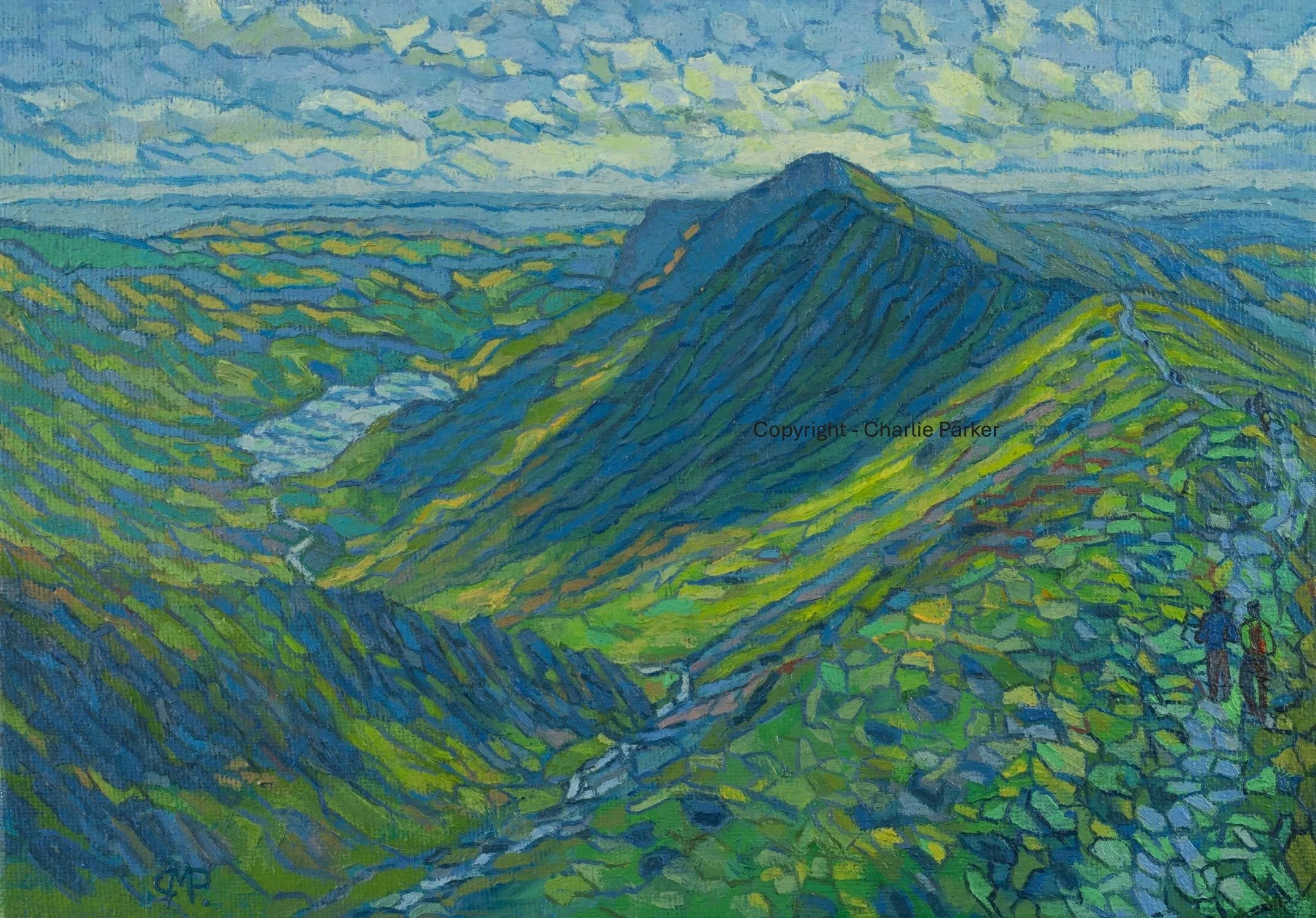 30. Kentmere Horseshoe II, 2024, Oils. Dimensions 23cm x 30cm. For Sale.