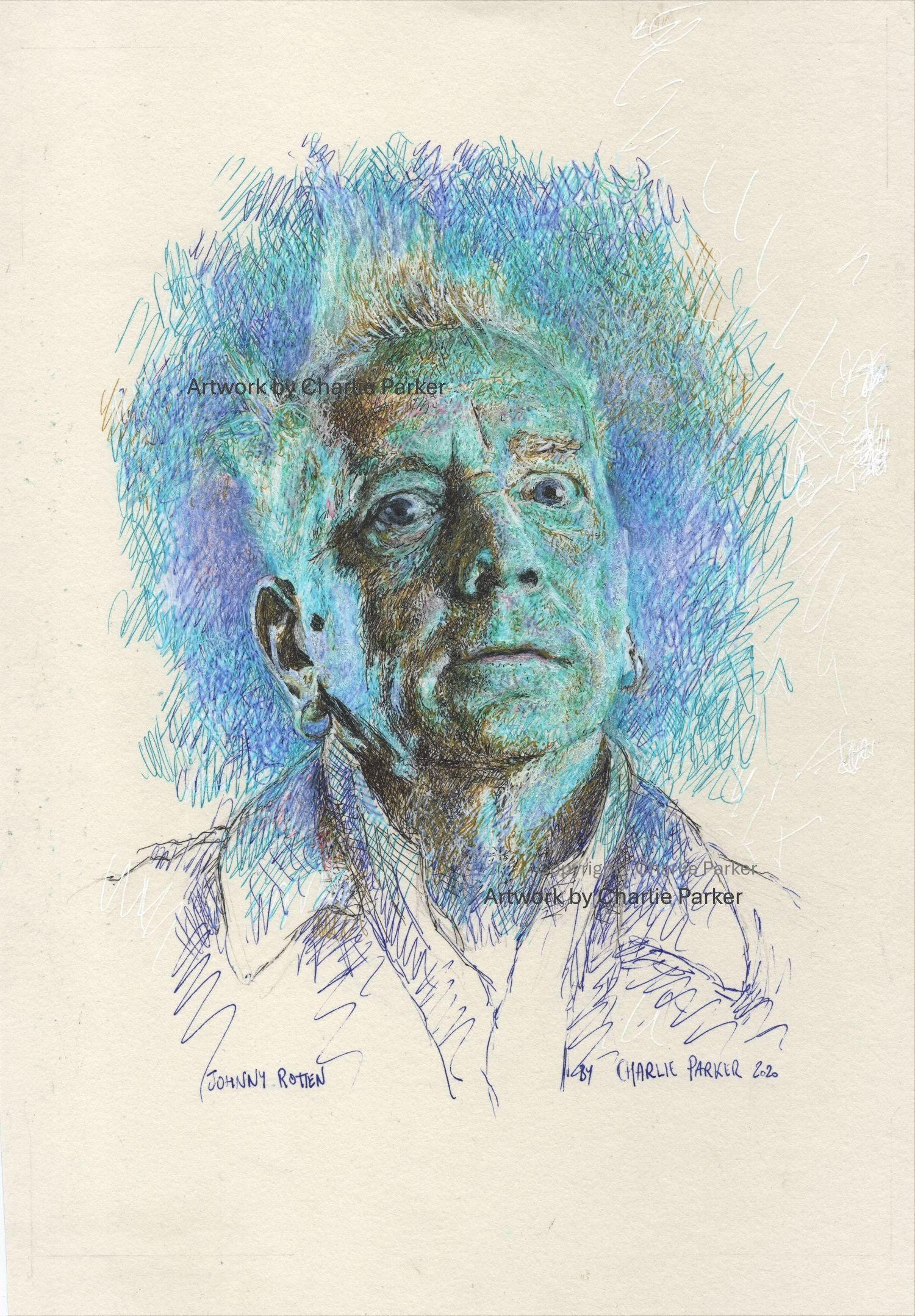 407. John. 2020. Ink. Dimensions - 23cm x 30cm. Sold.