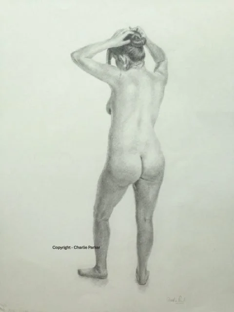 481. Life Study V. 2018. Pencil. Dimensions - 43cm x 30cm. For Sale.