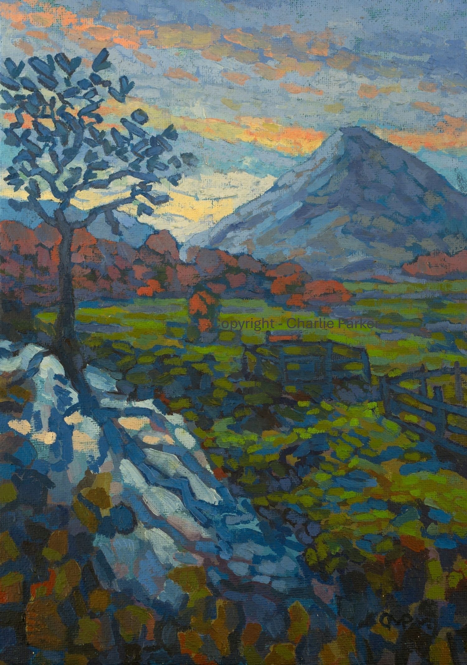 39. Mellbreak, Loweswater, 2022, Oils. Dimensions - 23cm x 30cm. For Sale.