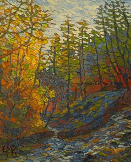 61. Forest clearing, Borrowdale. 2026, Oils. Dimensions - 23cm x 30cm. For Sale.