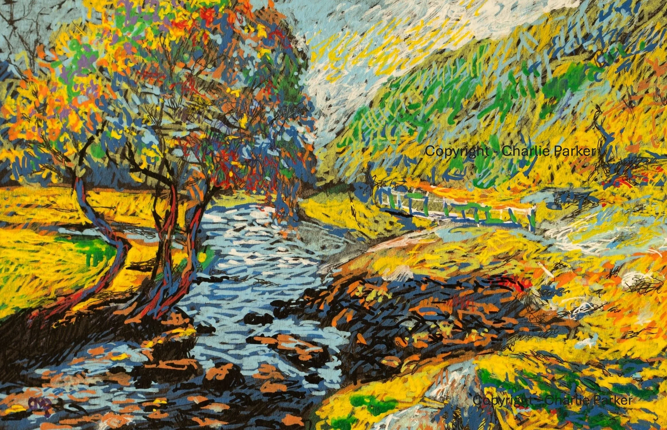 221. Ashness Wood, 2023, Ink. Dimensions - 15cm x 12cm. For Sale.