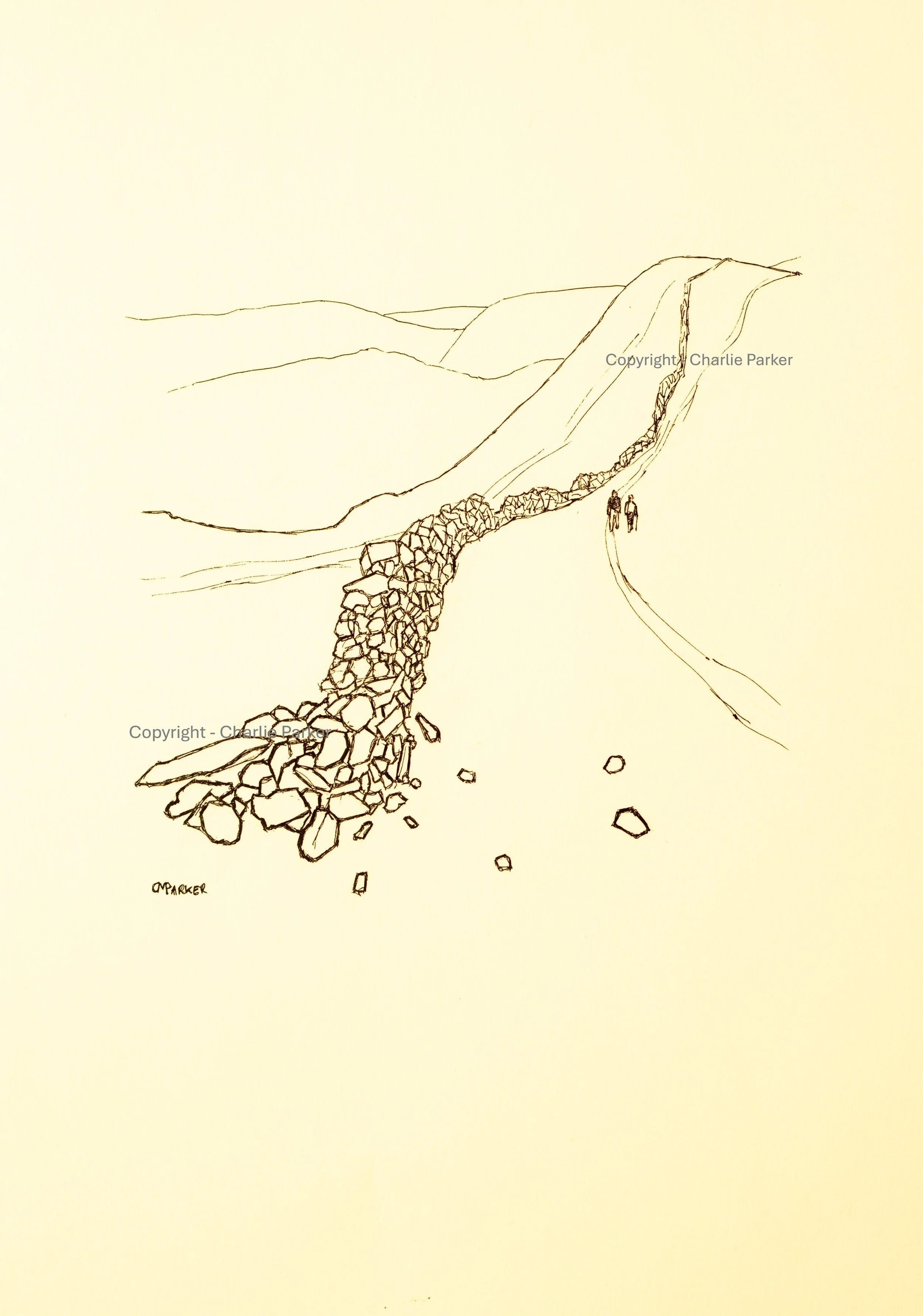 215. Highstreet. 2025, Ink. Dimensions - 16cm x 12cm. For Sale.