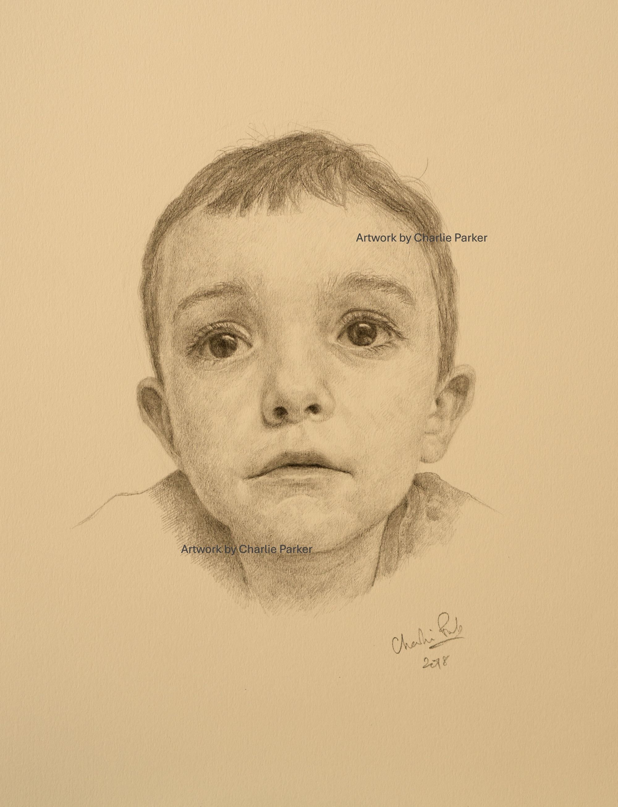 442. Boy aged 5 years. 2018, Pencil. Dimensions - 20cm x 28cm. For Sale.