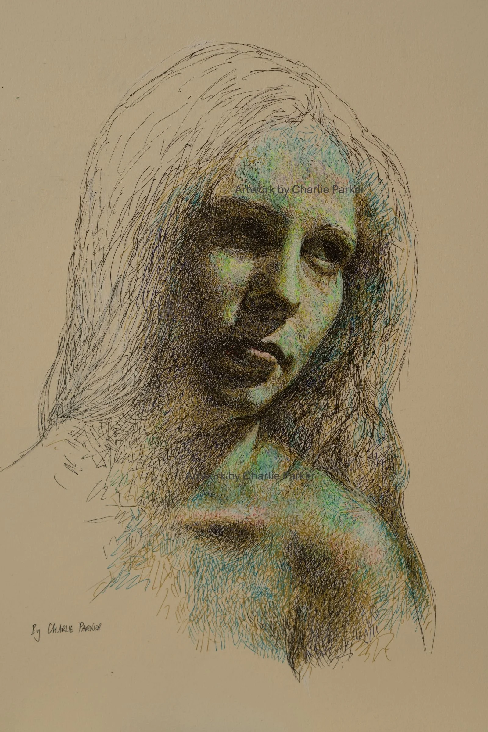 416. 'The Glance II', 2020, Ink. Dimensions - 23cm x 30cm. For Sale.