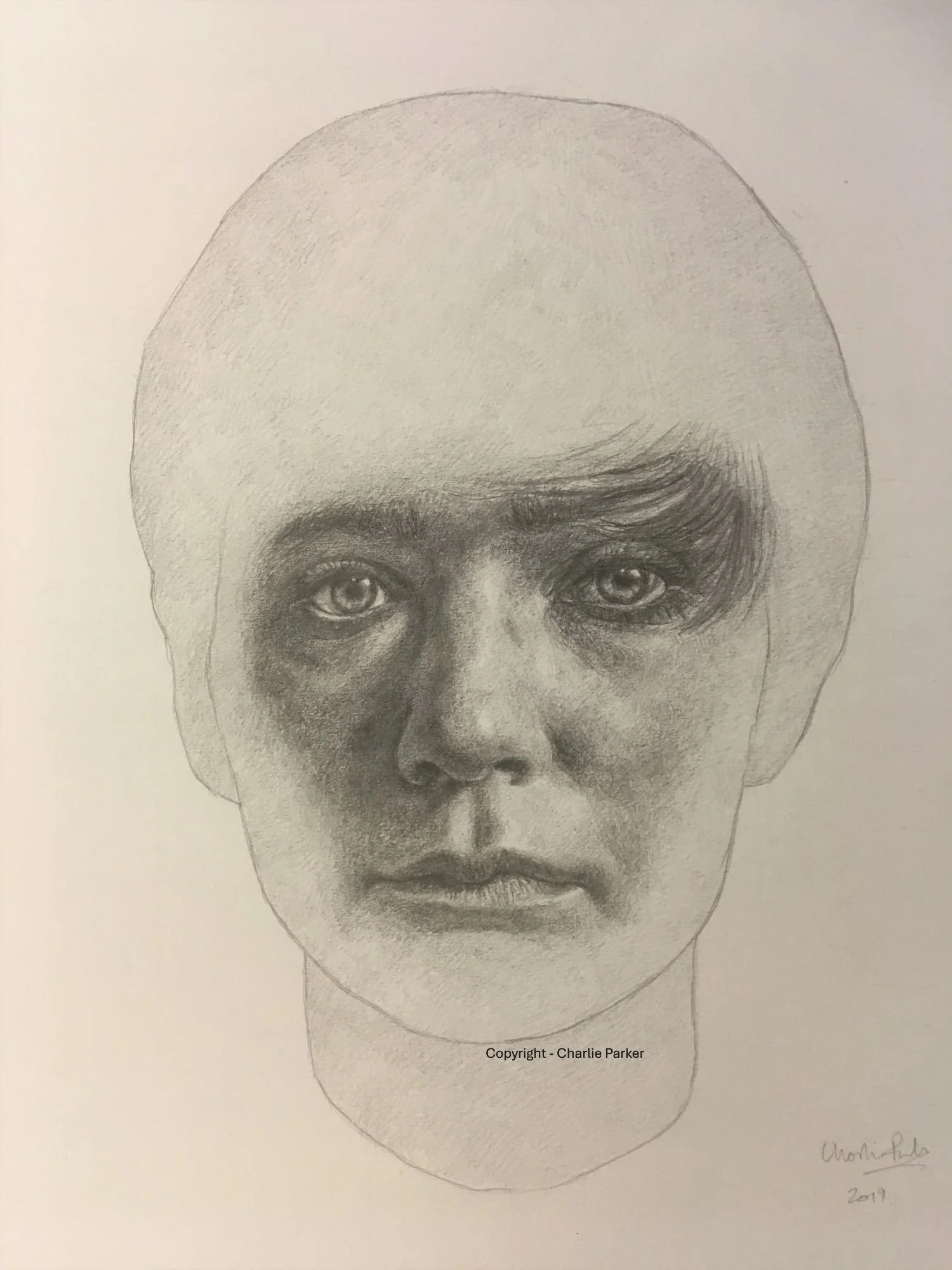 480. Study of head. 2018. Pencil. Dimensions - 23x 30cm. For sale.