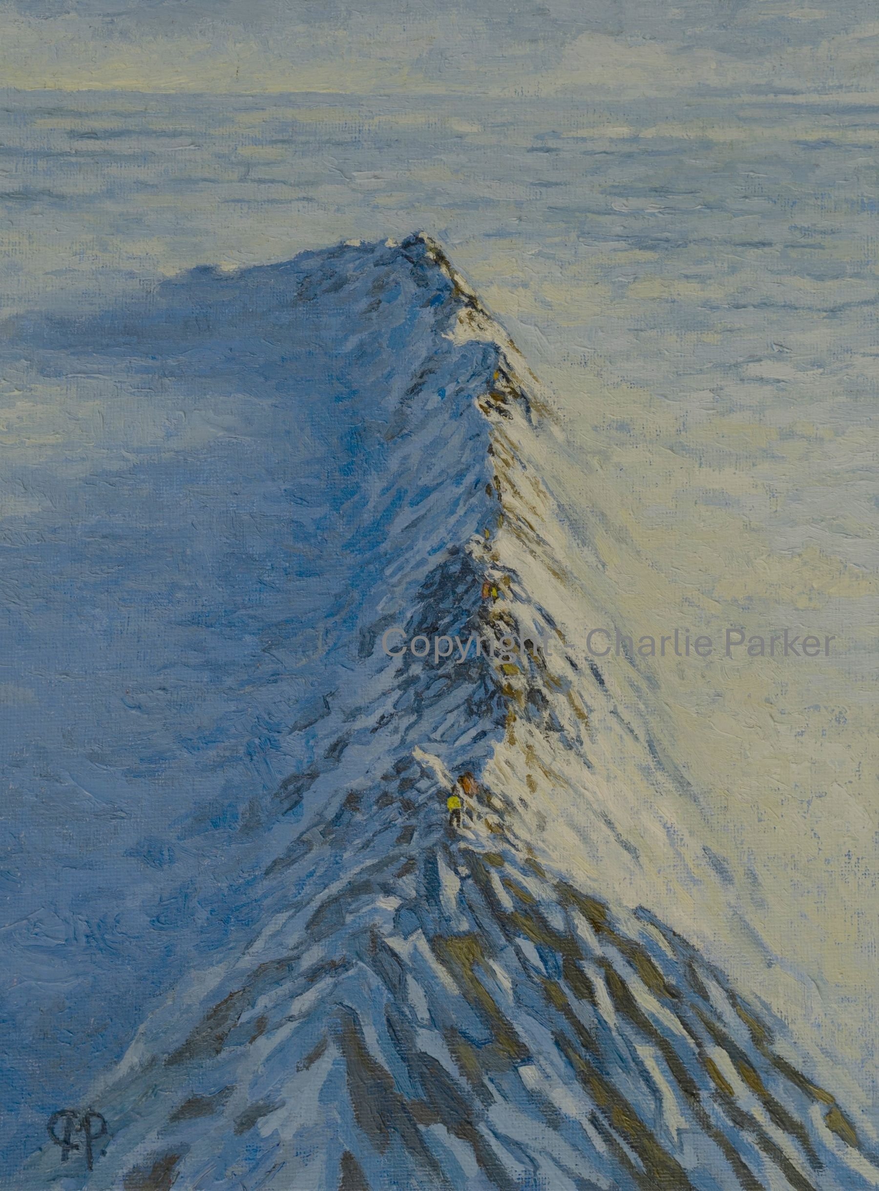 24. Striding Edge from Hellvelyn. 2024, Oils. Dimensions - 23cm x 30cm. For Sale.