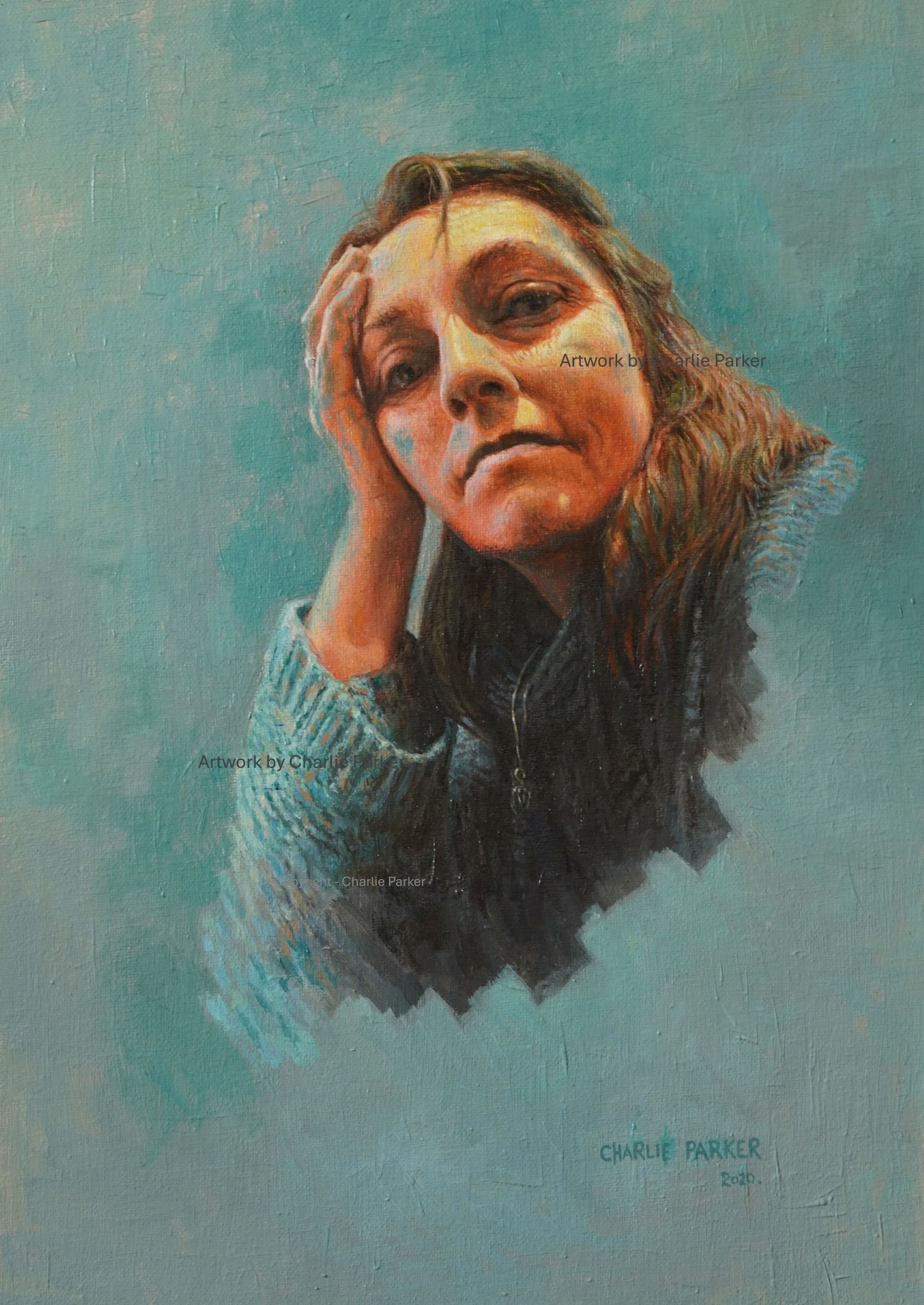 326. Contemplation II, 2021, Oils. Dimensions - 30cm x 45cm. 
