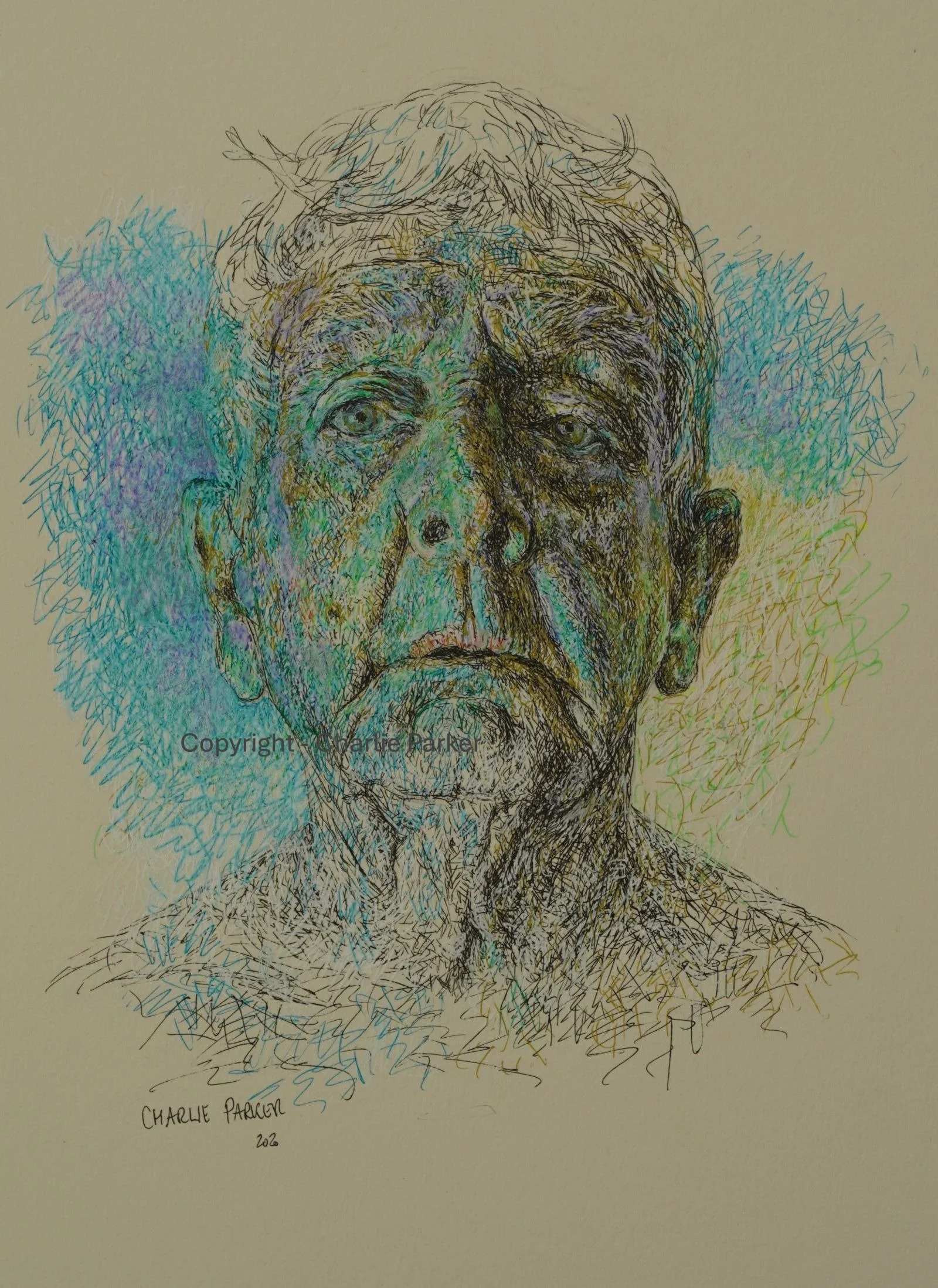 448. 'Wisdom', 2019, Ink. Dimensions -23cm x 30cm. For Sale.