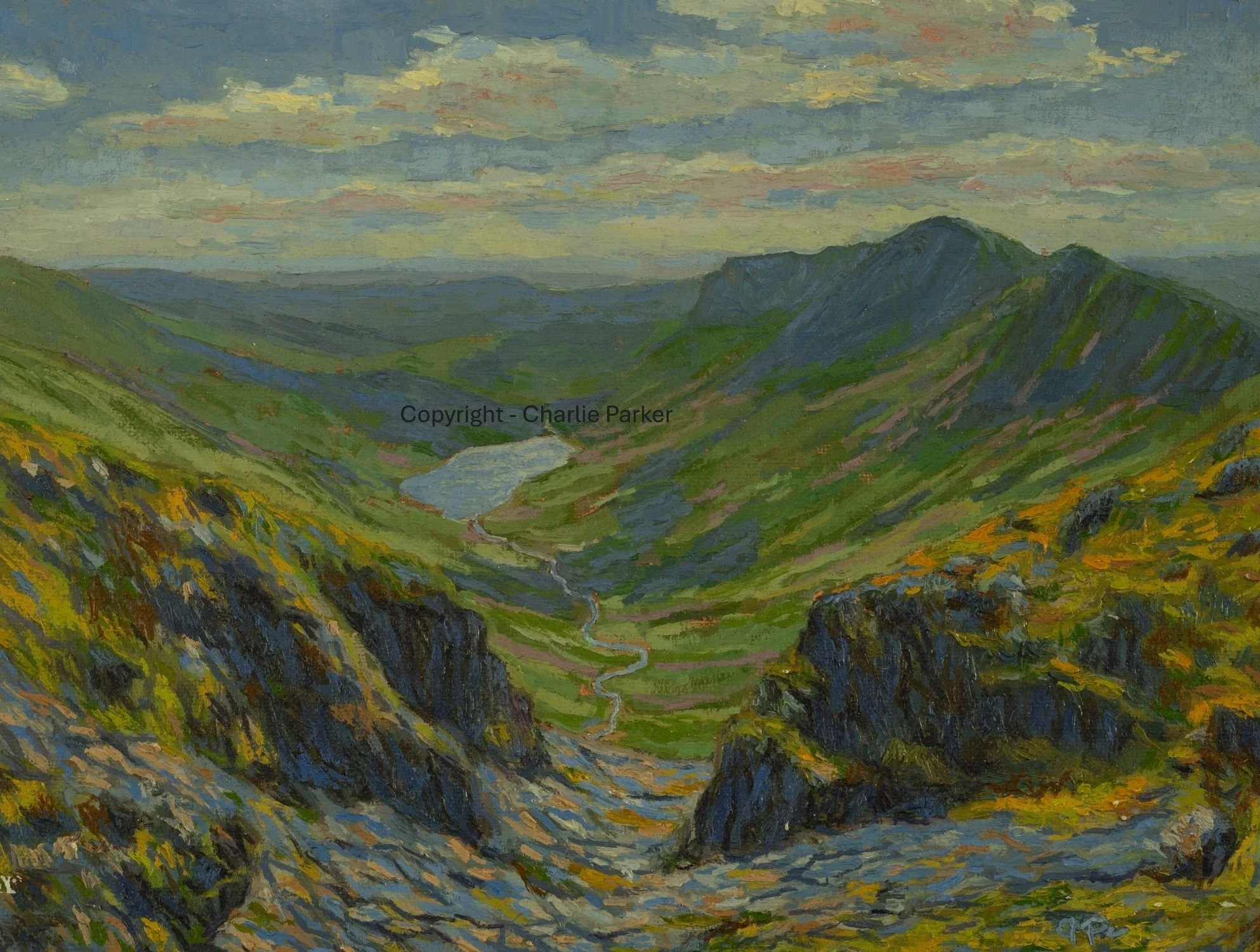 8. Kentmere Horseshoe I, 2024, Oils. Dimensions 23cm x 30cm. For Sale.