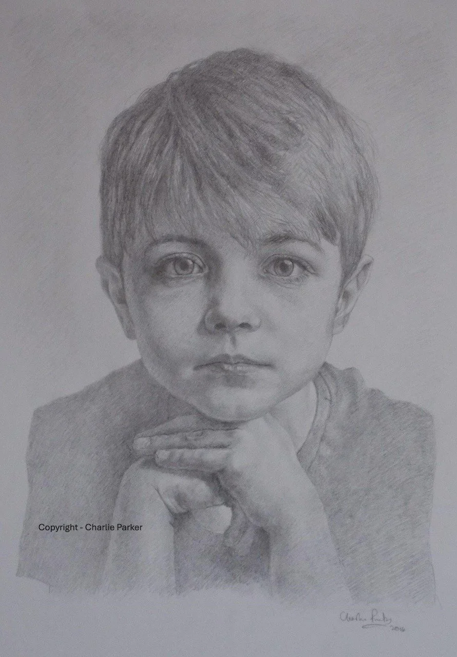 484. Boy in pencil. 2015. Pencil. Dimensions - 43cm x 30cm. For sale.