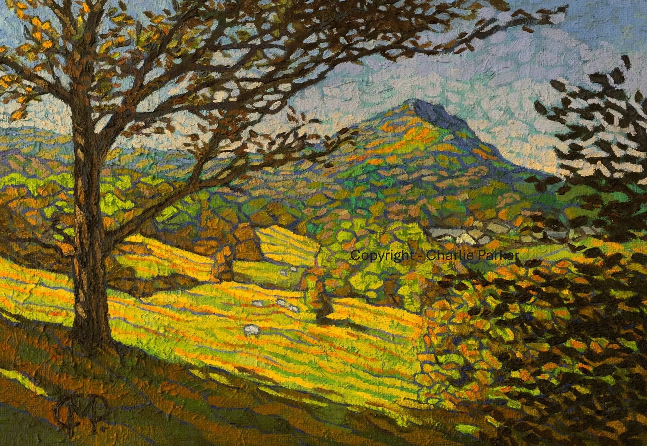 57. Helm Crag, from Easedale, 2025, Oils. Dimensions 23cm x 30cm. For Sale.