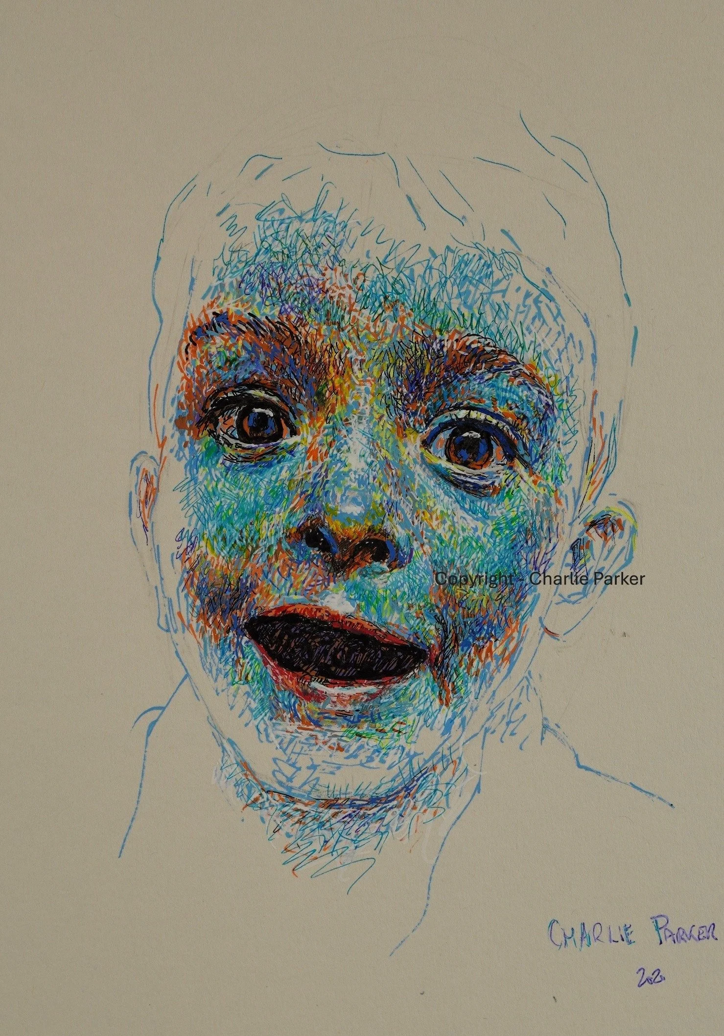 461. 'Surprise !!', 2023, Ink. Dimensions - 15cm x 23cm. For Sale.