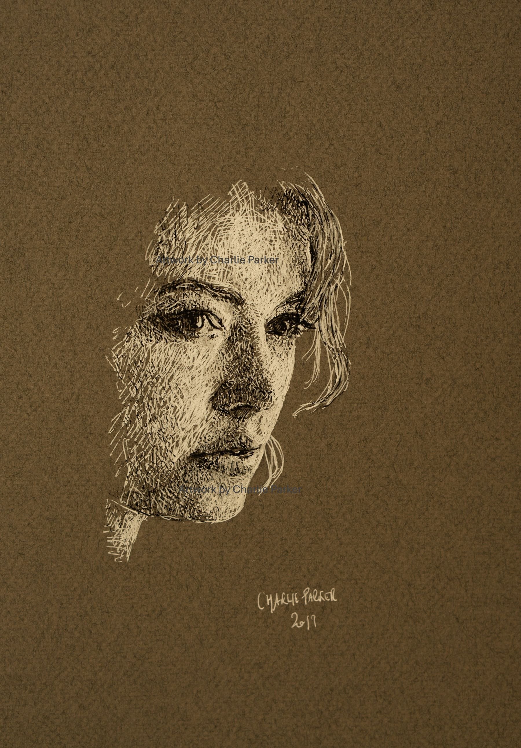 426. Female study. 2019, Pencil. Dimensions - 28cm x 35cm. For Sale.