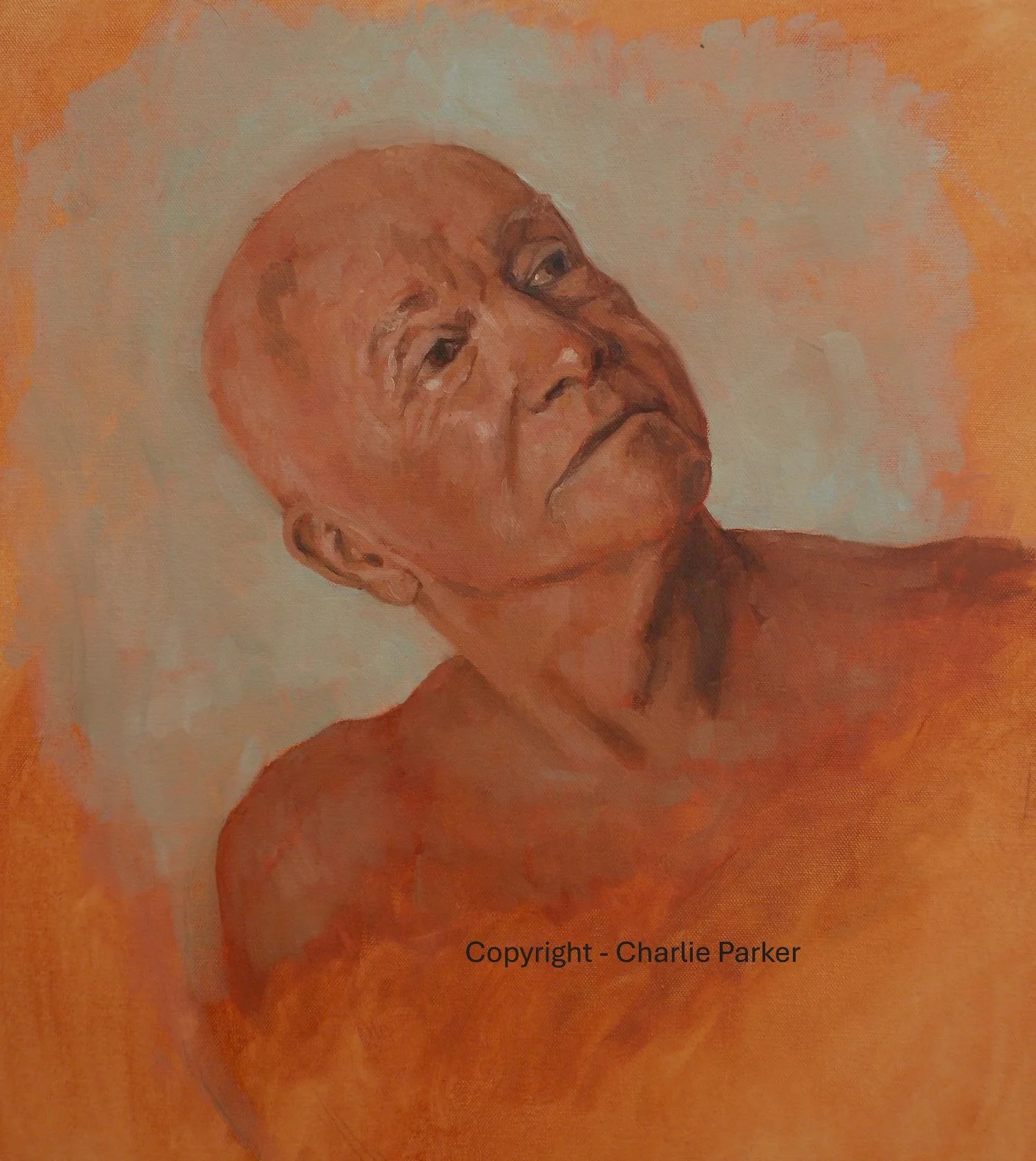 337. Life study - Old Man. 2017, Oils, Dimensions -40cm x  30cm. For sale.