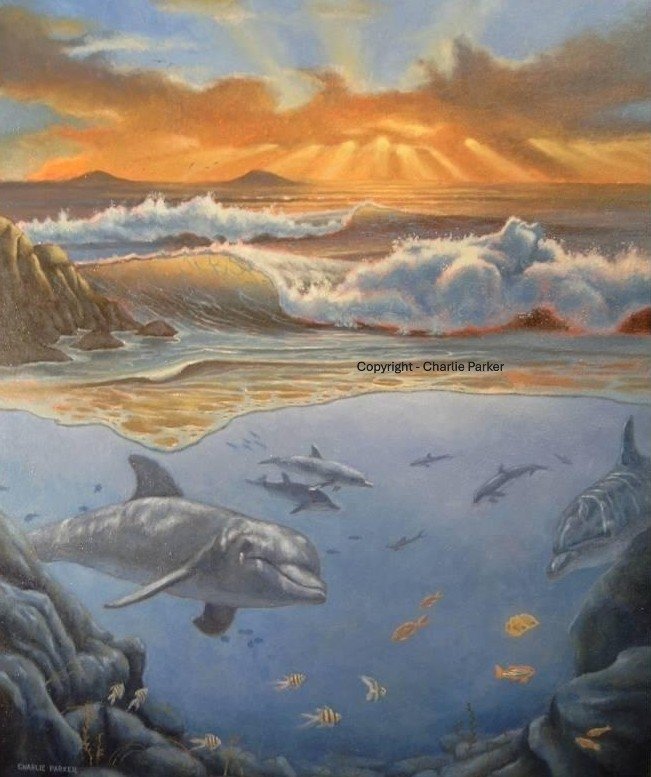 203. Aquatic Seascape. 2005, Oils. Dimensions - 70cm x 90cm. For Sale.