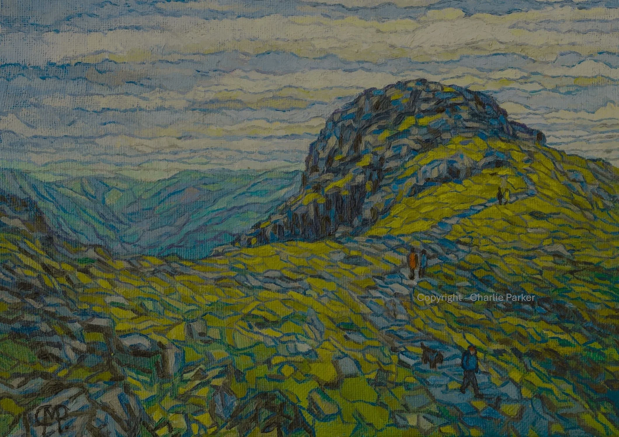 1. Pike of Stickle.  2024, Oils. Dimensions - 23cm x 30cm. For Sale.