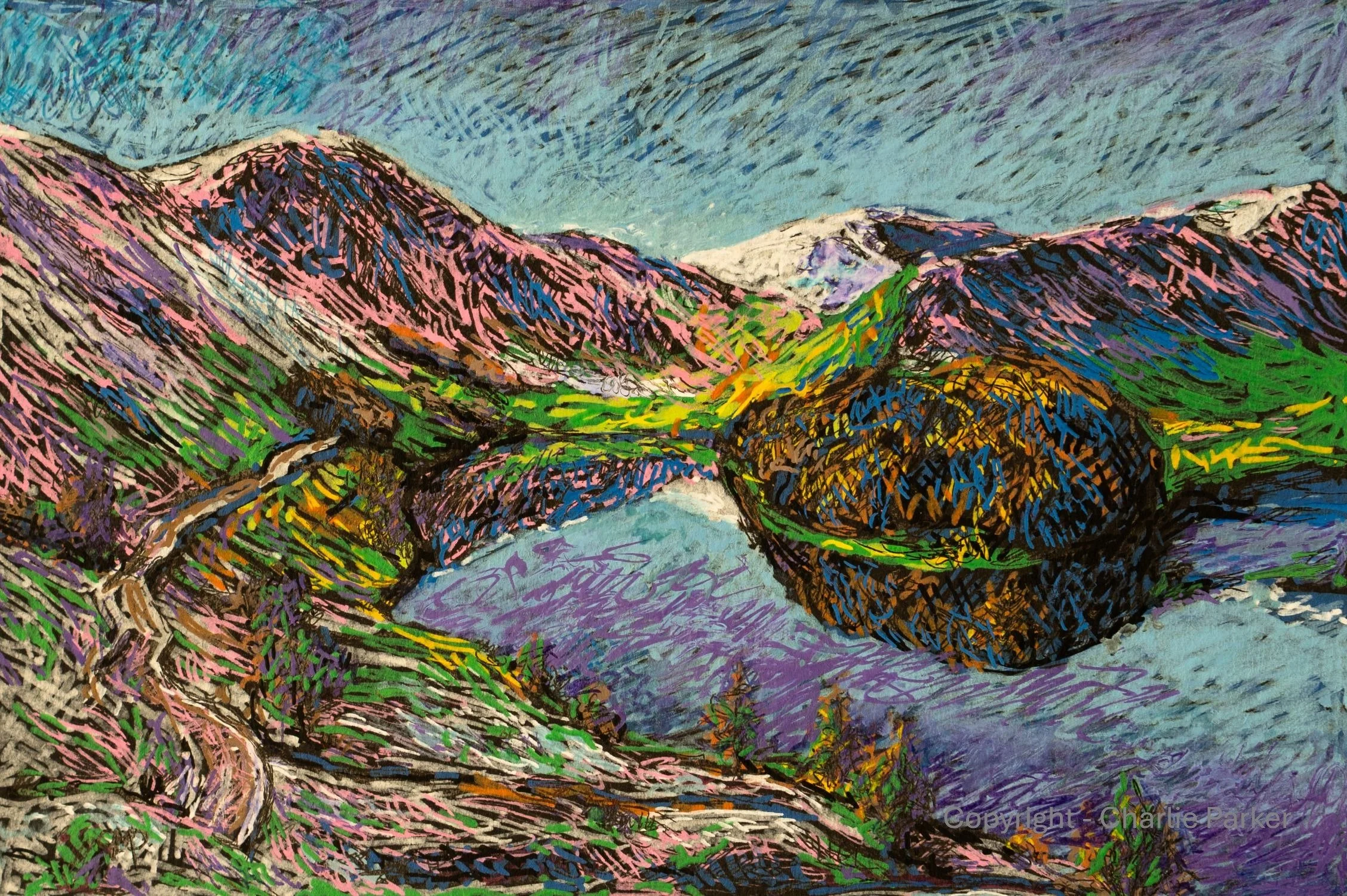 240. Haweswater, 2023, Ink. Dimensions - 12cm x 16cm. For Sale.