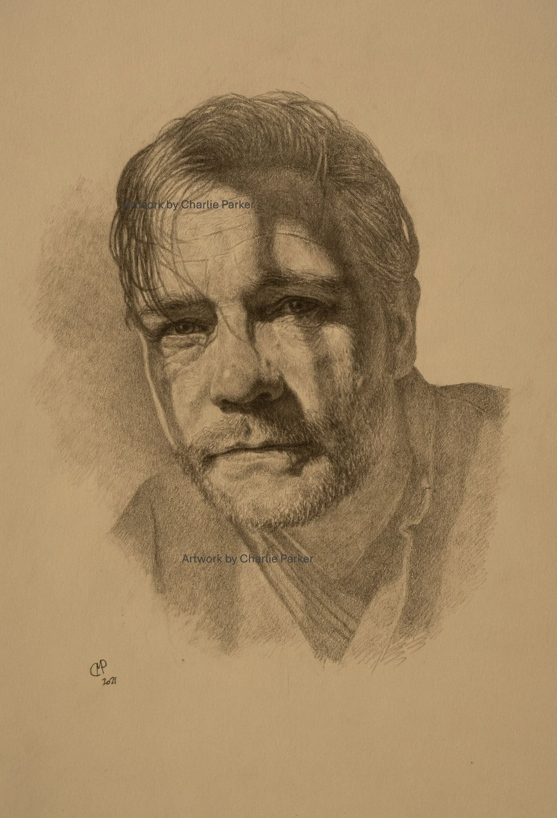 418. Self-Portrait. 2021, Pencil. Dimensions - 23cm x 30cm. For Sale.