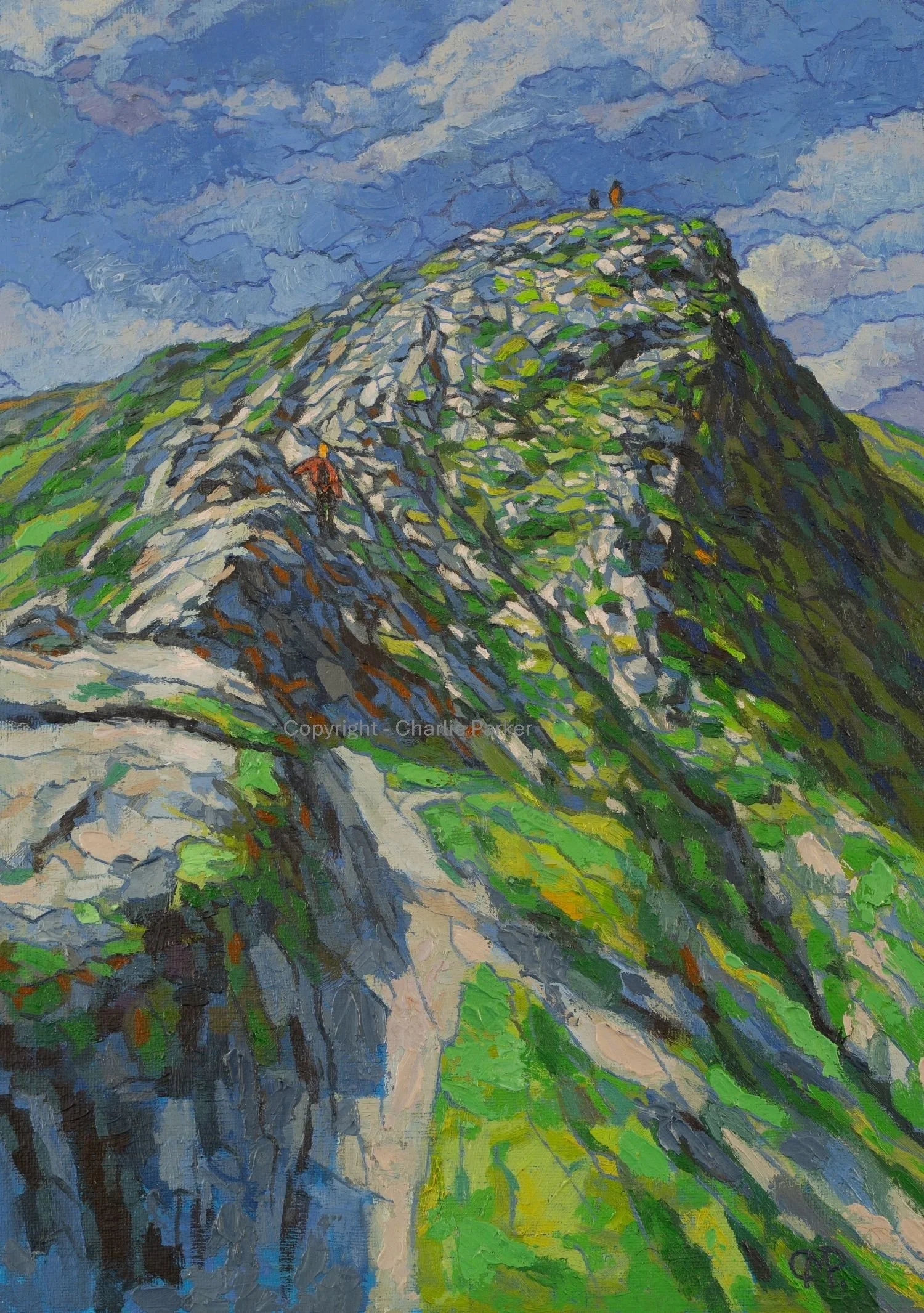 17. Sharp Edge, Blencathra. 2023, Oils. Dimensions - 23cm x 30cm. For Sale.