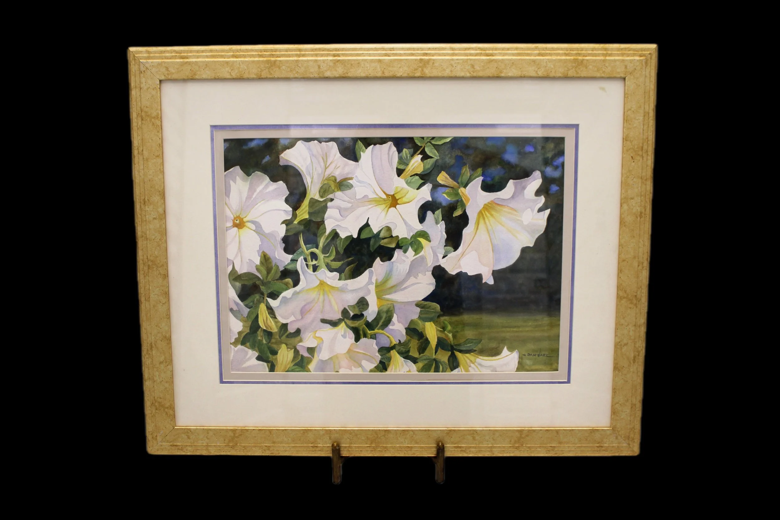 Trumpet Floral
Frame: 31in x 25 1/2in 
Painting: 20 1/3 x 14 1/3