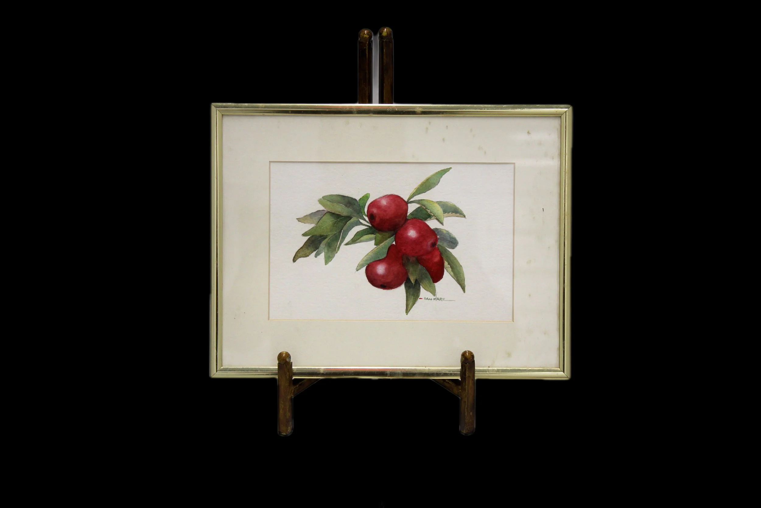 Apples 
Frame: 12 1/2in x 9 1/2in 
Painting: 8 1/2 x 5 1/2