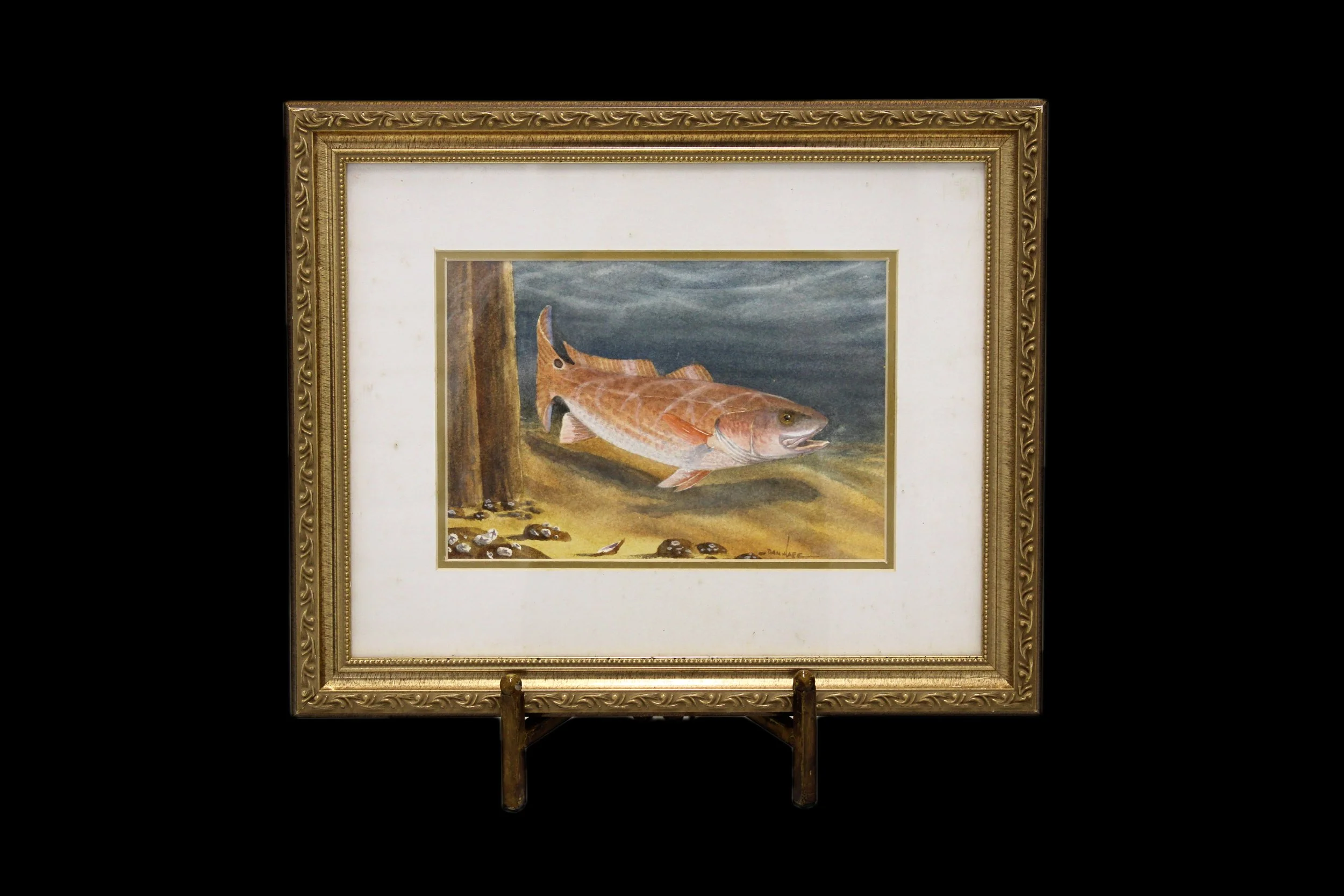 Redfish 
Frame: 16 1/4in x 13in 
Painting: 9 1/2in x 6 1/2in 