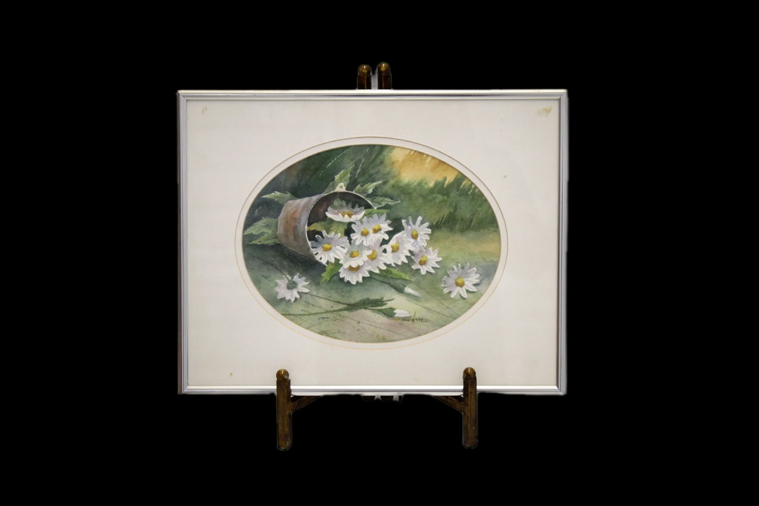 Bucket of Daisies 
Frame: 14 1/4in x 11 1/4in
Painting: 9 1/3in x 7 1/3in