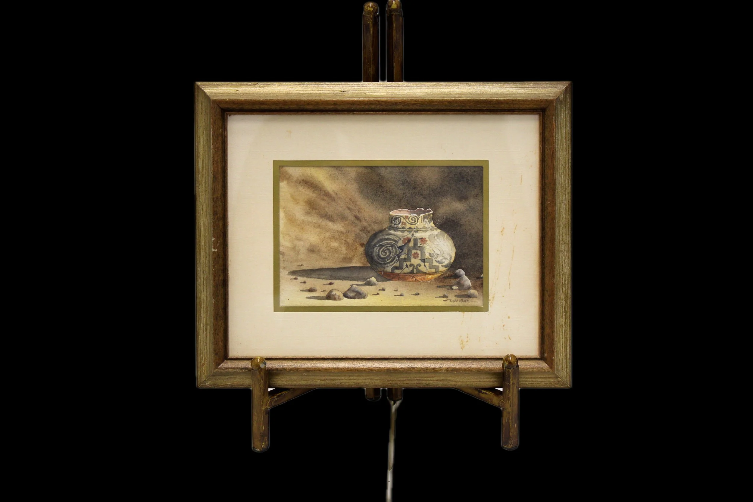 Pottery 
Frame: 11 3/4in x 9 1/2in 
Painting: 6 1/2in x 4 1/2in 