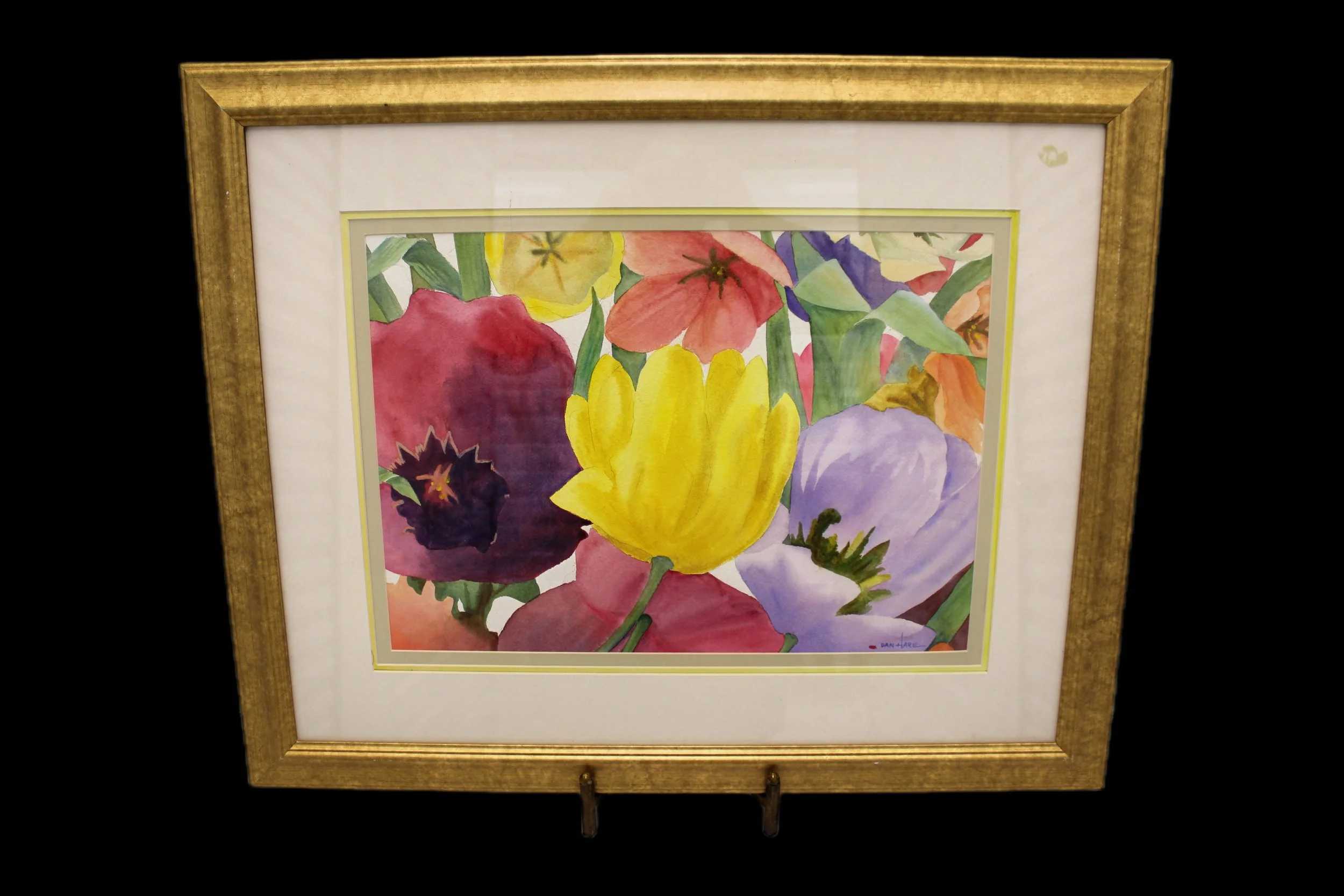 Bold Tulips 
Frame: 31 1/2in x 25 1/2in 
Painting: 21in x 14 1/2in