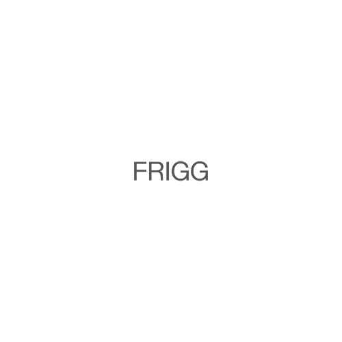 Texto que dice 'FRIGG' en letras grandes en el centro de la imagen