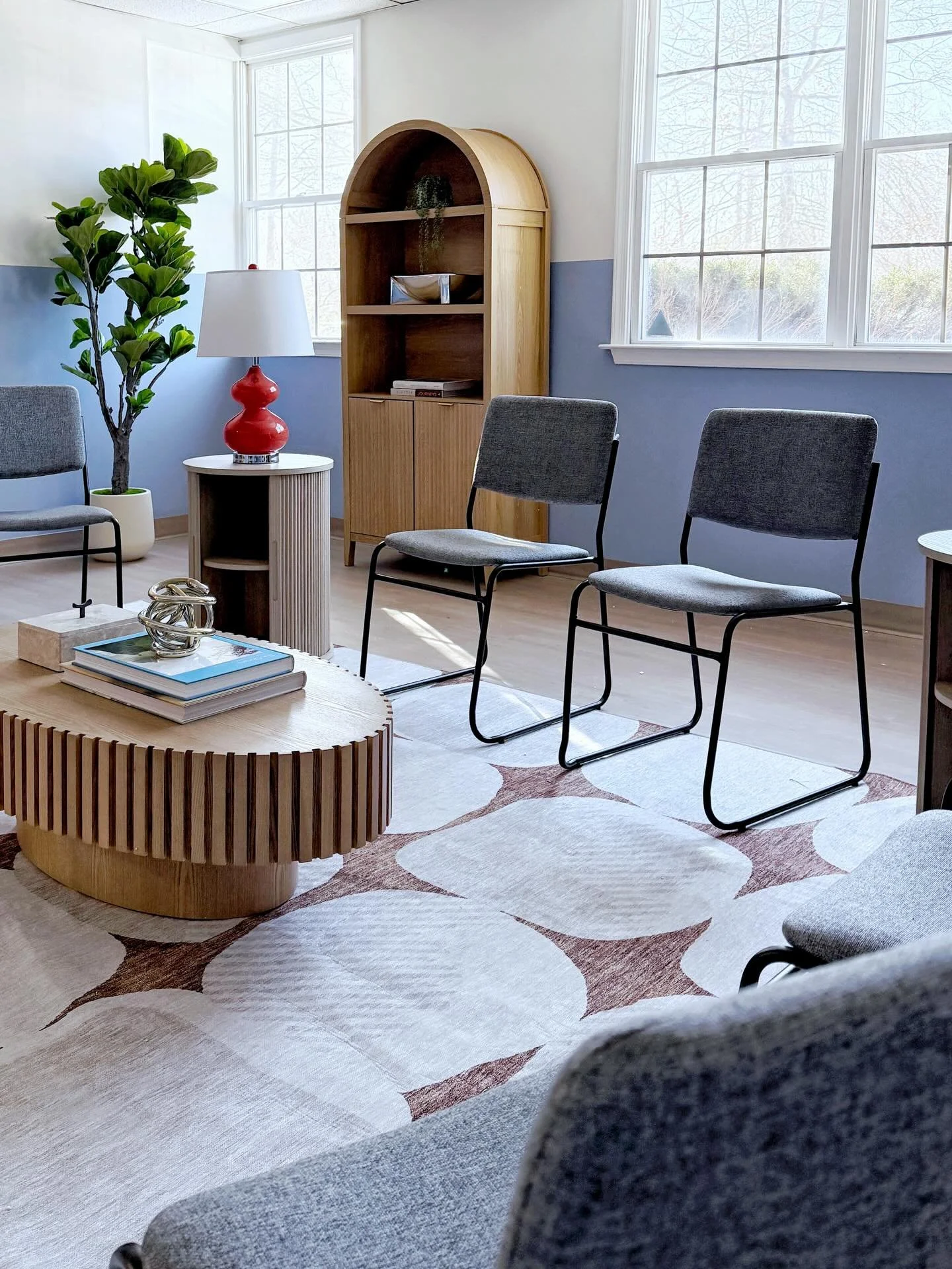 Details from our Yardley commercial project &mdash; Scandinavian and mid-century influences, layered with a modern edge. What do you think? 

#commercialinteriors #interiordesignstudio #moderninteriors #phillyinteriordesign #scandinaviandesign