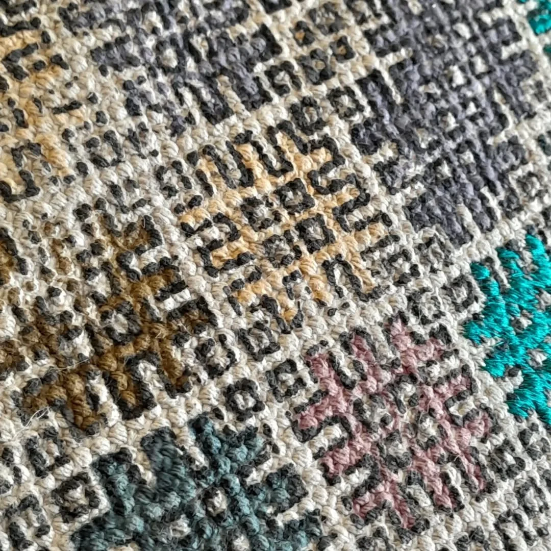 A closeup of the beautiful Parisa - hand-printed and embroidered. In stock: 120x180cm &amp; 150x240cm. 🔹️💖🔷️💖🔹️

ROMEO,&nbsp;⌜taking&nbsp;Juliet&rsquo;s&nbsp;hand⌝&nbsp;
If&nbsp;I&nbsp;profane&nbsp;with&nbsp;my&nbsp;unworthiest&nbsp;hand
This&nb