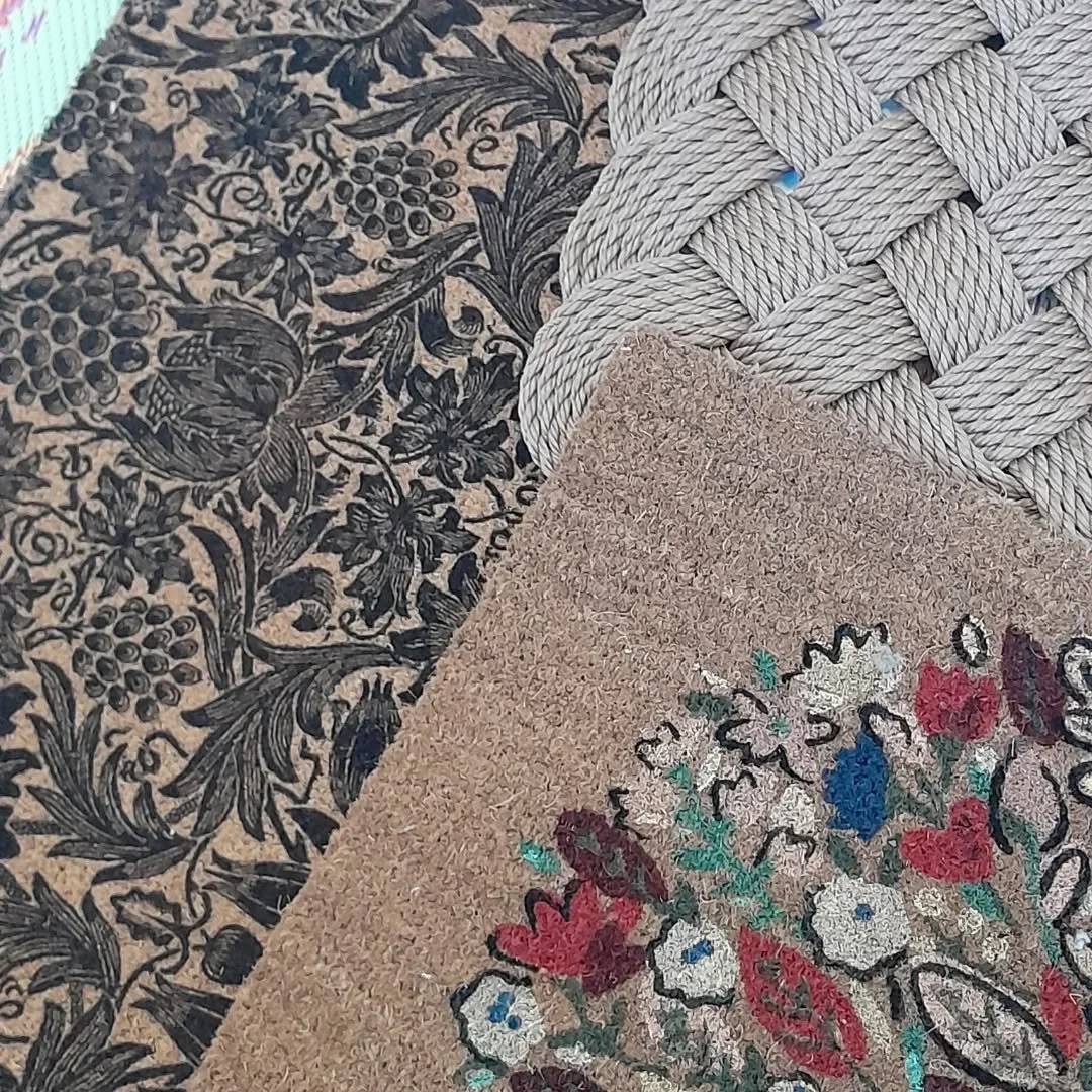 Some new, and rather cute, #doormats: ➰️ Celtic knot outdoor rope mat
🦔 Woodland hedgehog coir mat
🖤 A black floral Morris &amp; Co coir mat

#newstock #shoplocal #warpandweft #rugshop