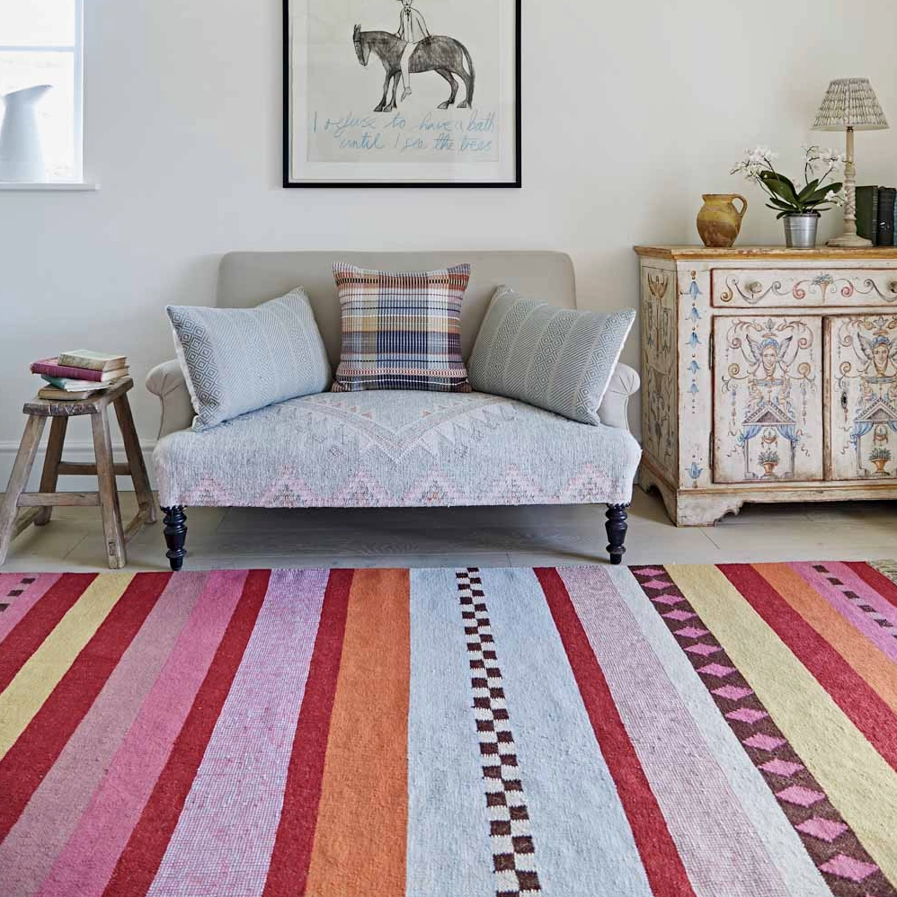 Weaver Green, Darjeeling Rainbow Rug. Misc. sizes available