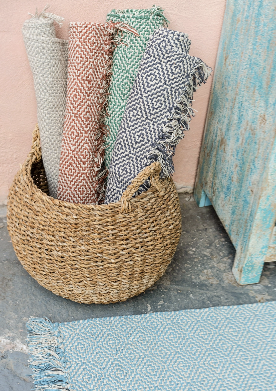 Namaste, Celtic Design Terracotta Rug: 60x90cm. Misc. sizes and colours available