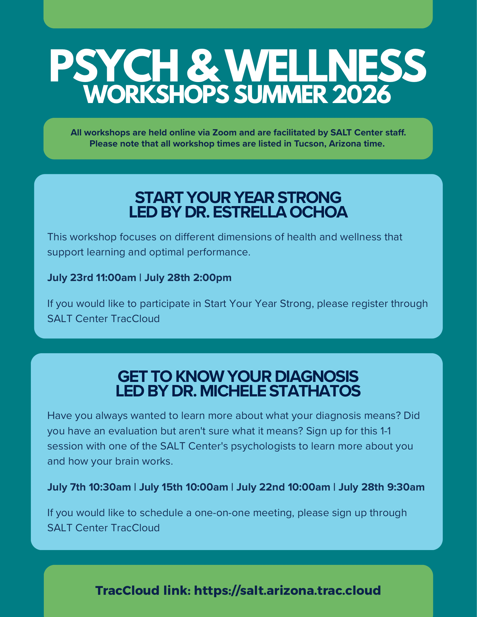 Psych and Wellness July Workshop Email Advertisement Flyer
(June 2026)