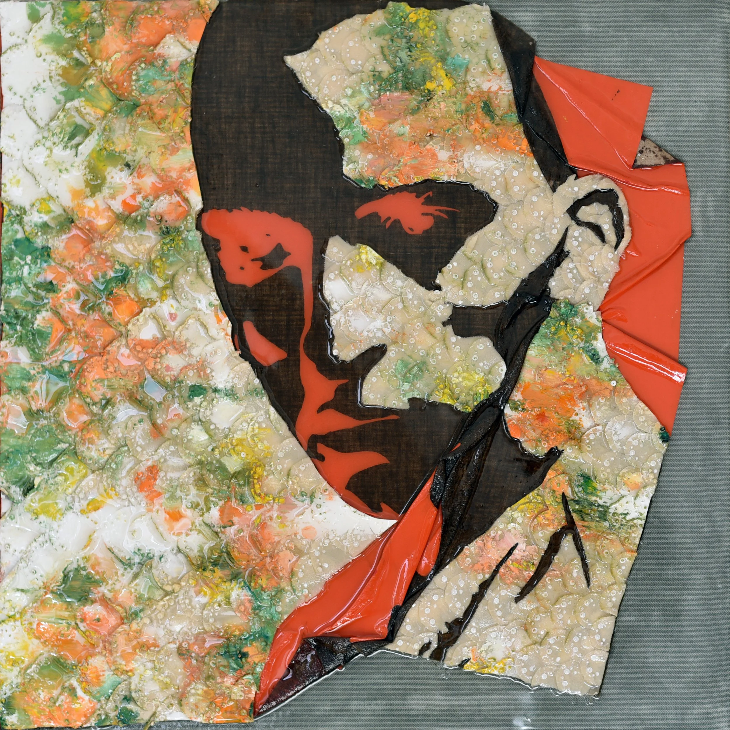 Mixed media on panel. 

70 x 70 cm. 

2026