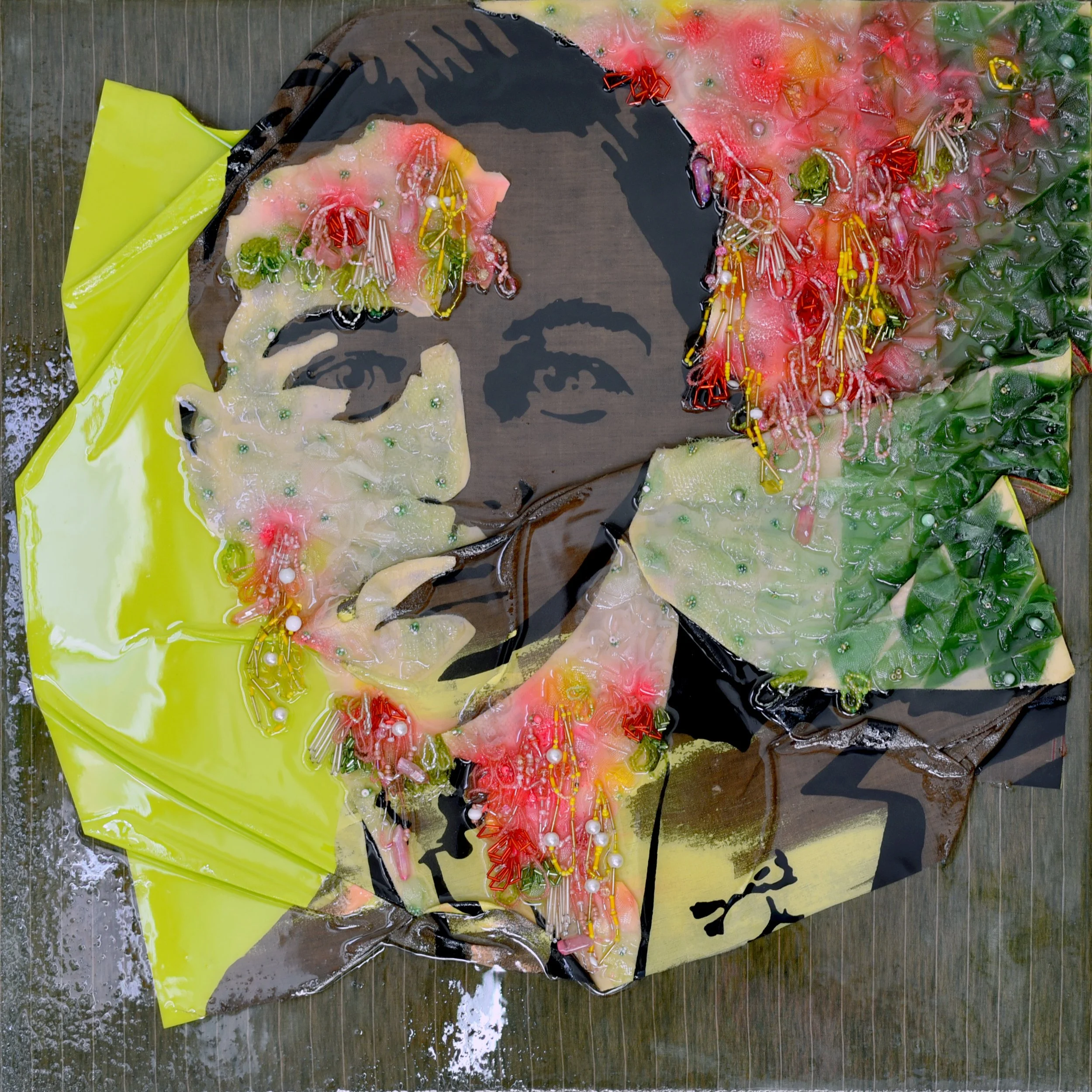 Mixed media on panel. 

70 x 70 cm. 

2026