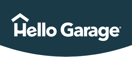 Hello Garage logo on a dark background.