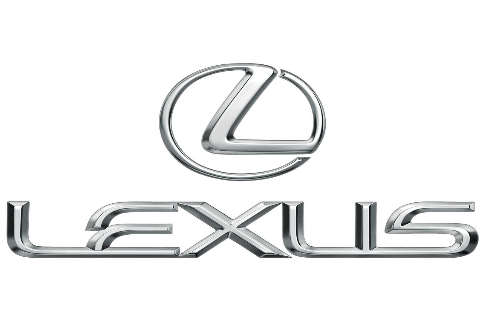 Lexus logo above the word 'Lexus' in metallic 3D letters.