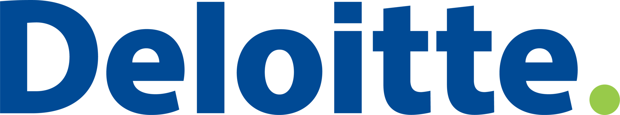 Deloitte logo with the company name in blue letters and a small green dot.