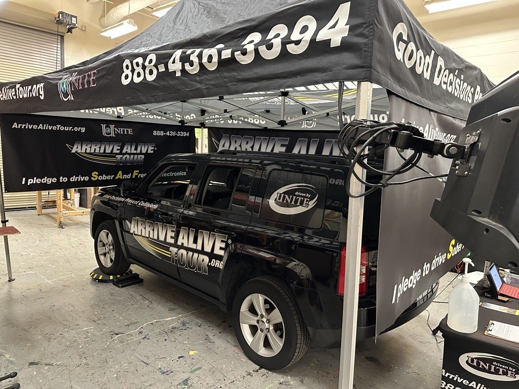 A black vehicle with