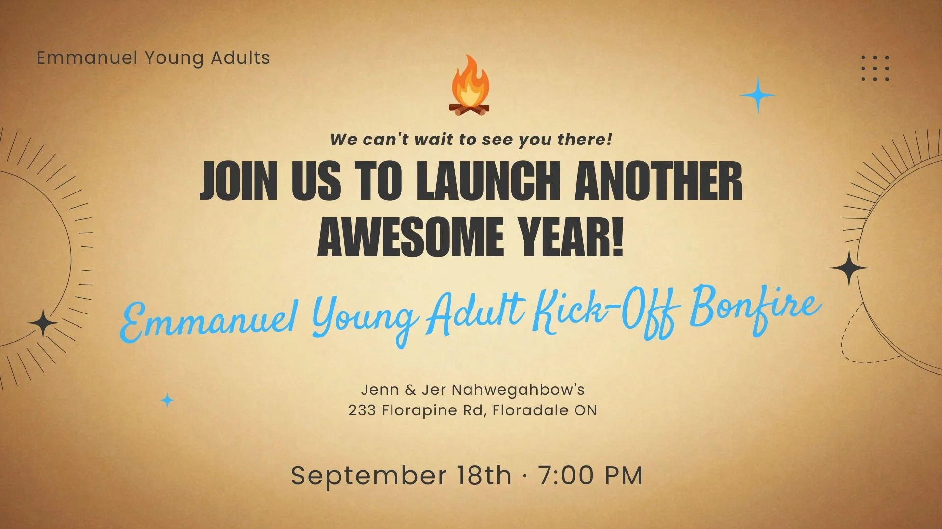 Young Adults Bonfire!