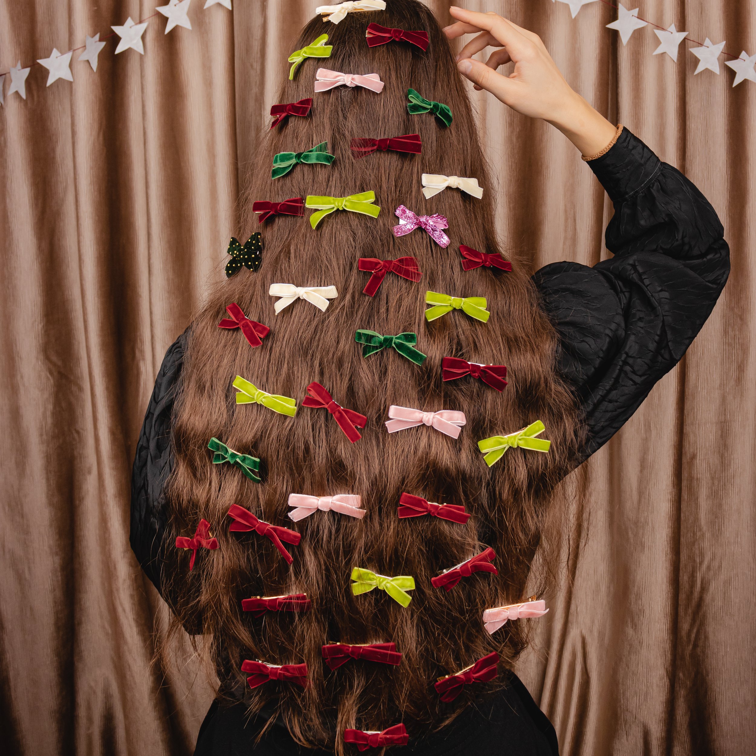 Velvet Mini Bow Clip Set