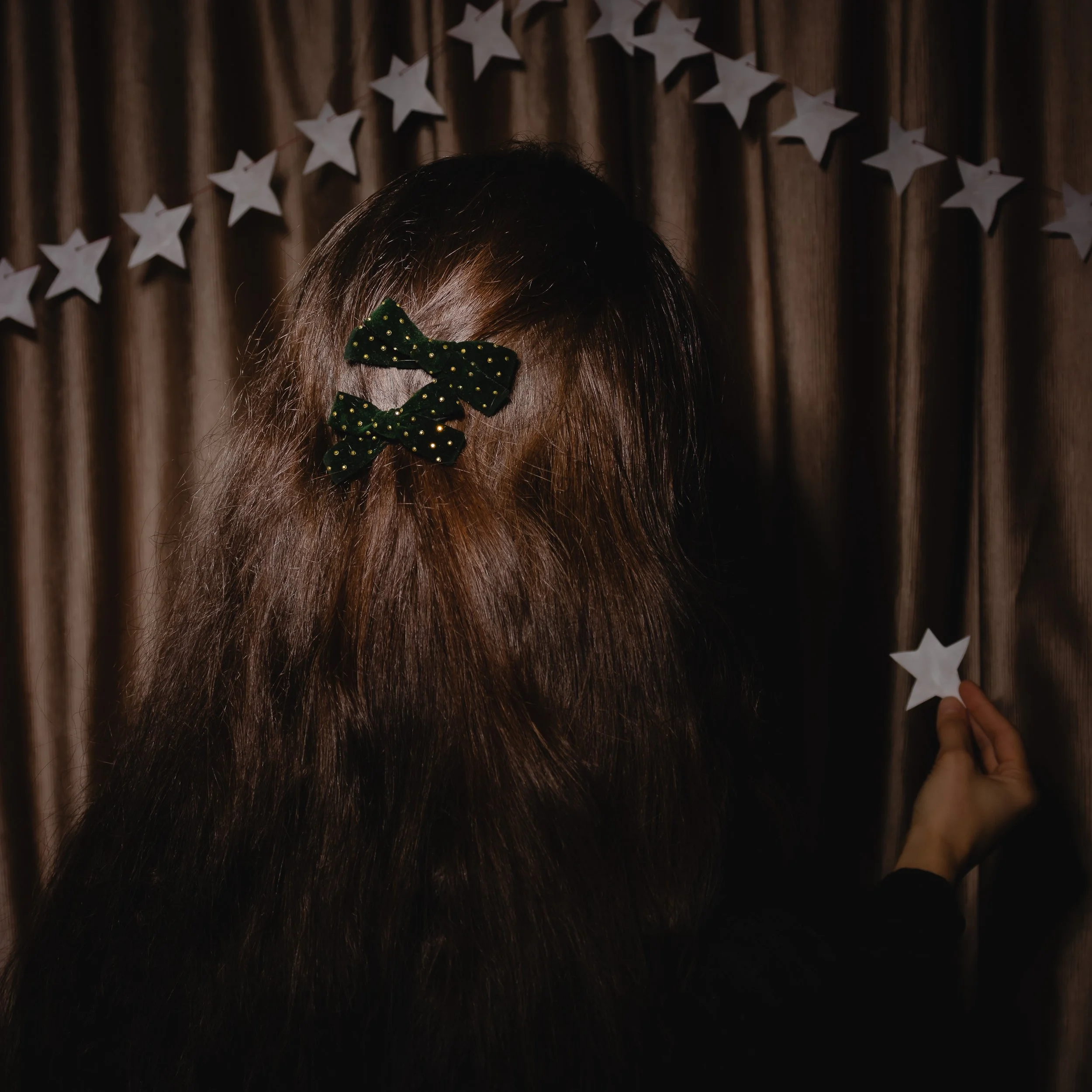 Green&Gold Mini Bow Clip Set